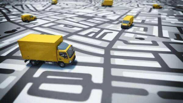 Delivery trucks on paper drawn routes: a main objective using big data in logistics is to optimize those routes