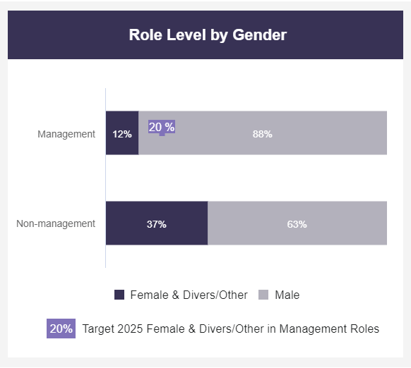 Role level by gender is a KPI reporting sample for HR